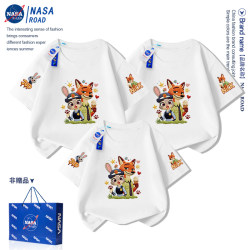Nasa Zootopia Family Matching Outfits Summer Wear for a Family of Three T-Shirts 2026 New Model Bunny Police Officer Clothes for the Whole Family