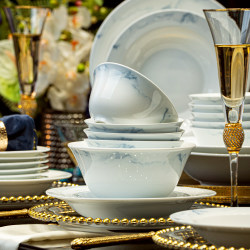 High-Temperature Jingdezhen High-White Porcelain Tableware Bowls and Plates Household Set 2026 New Model High Aesthetic Value Housewarming Gift