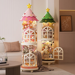 Newly Upgraded Doll Storage Bucket with Open Door, Transparent Bucket for Dolls, Creative Large-Capacity Dust-Proof Container for Plush Toys