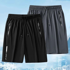 Ice silk shorts men's summer casual loose sports pants breathable light and cool feeling five-point pants fitness large size pants
