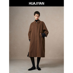 
Hua Jiyan [Seattle] Classic Single-breasted Concealed Placket Shirt Style Lapel Windbreaker Coat