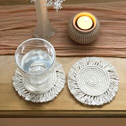 Nordic style hand-woven coaster round non-slip mat dining room party table decoration mat picnic outdoor trendy