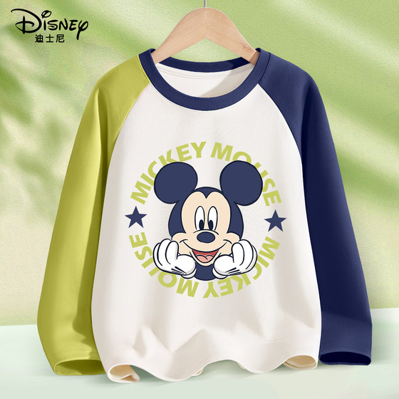 
Disney Boys Long Sleeve T-Shirt Pure Cotton Thin 2026 New Early Spring Boys Bottoming Shirt Children's Spring Top