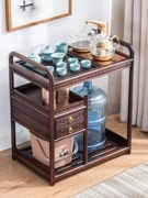 Bàn trà di động gỗ nguyên khối bàn trà nhỏ hộ gia đình bàn trà tủ bên tủ trà xe đẩy trà có bánh xe bàn cà phê ấm đun nước tích hợp