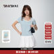 GROVE 25SS Spring and summer new contrasting color large round neck slim short-sleeved T-shirt GCM5TS07