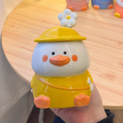 Jingdezhen Yellow Duck Ceramic Mug Creative and Stylish High-Value Birthday Gift Cute and Adorable for Girls