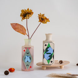 Man Yan and Gou Dan Diary Co-Branded Glass Vase Housewarming Gift High-End Gift ins Style Desktop Ornament