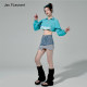 JAC FLEURANT summer blue double layer spliced ​​rosy denim fashionable hot and versatile short skirt
