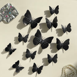 Black and White Colorful Simulated Stereo Butterfly Living Room Decoration Magnetic Wall Stickers to Hide Ugly Spots and Serve as a Photography Background Arrangement