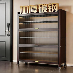 Shoe Cabinet, Steel, Household, Doorway Integrated, Wall-Mounted, Multi-Layer Storage Cabinet, Indoor Entryway, Large Capacity, Floor-Standing, Dust-Proof Shoe Rack