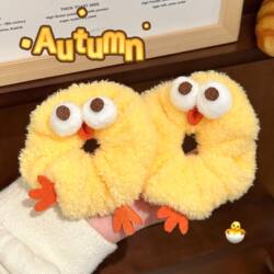 Cute Little Red Book-Style Plush Quirky Chicken Hair Tie Prank Cartoon Scrunchie for Girls High-Elasticity Hair Rope