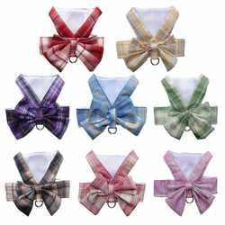 New direct selling pet dog cat JK plaid skirt plaid vest traction clothing Teddy going out skirt chest and back