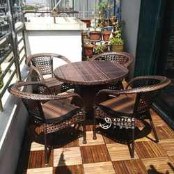 New direct selling outdoor tables and chairs open-air courtyard balcony small table waterproof imitation rattan chair leisure milk tea shop outdoor display