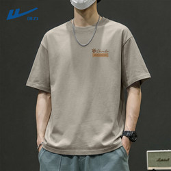 Pull-Back Men's Short-Sleeved Casual Simple Work Clothing Outdoor Men's Half-Sleeved Summer Round Neck Loose Cotton T-Shirt Men's C