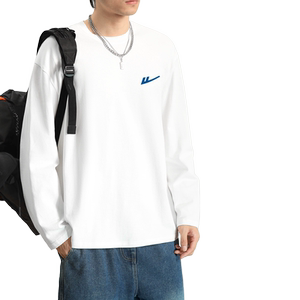 Huili white long-sleeved T-shirt men's inner clothes 2025 new spring and autumn tops men's pure cotton base shirt men's D