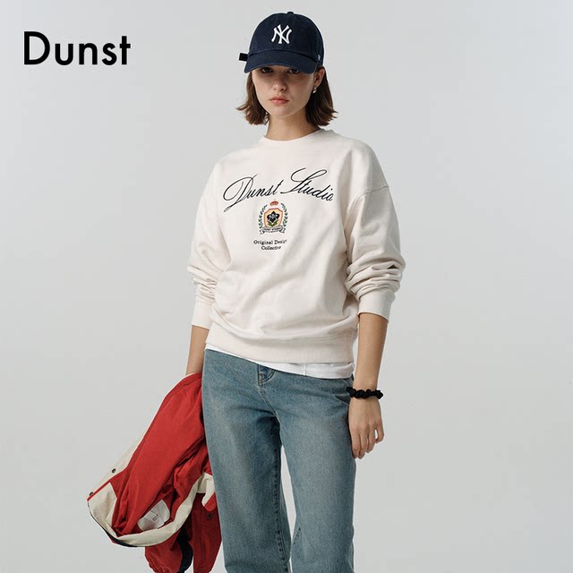 Dunst neutral style classic LOGO sweatshirt round neck pullover sweatshirt commuting versatile top UDTS5A113
