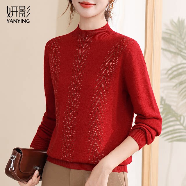 Yanying Mama 100% sheep wool sweater 2025 new warm sweater