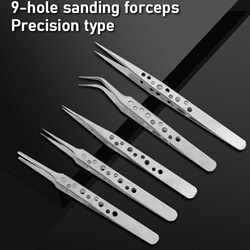 New direct-selling high-precision stainless steel camera with holes, elbow tip DIY tweezers, clamp for electronic mobile phone repair
