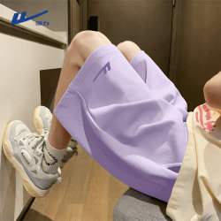 Pull-Back Shorts for Women 2026 New Summer High-Waisted Casual Sports Pants Purple High School Student Dopamine Five-Point Shorts J