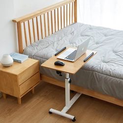 Mobile bedside table side simple bed desk foldable lift sofa small desk office lazy c type