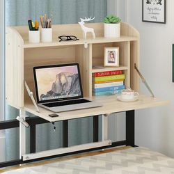 Student dormitory bed desk computer table dormitory artifact folding lifting study table suspended bunk bed writing table