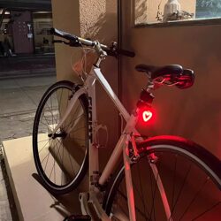 Bicycle Riding Heart-Shaped Bone Decorative Light Road Bike Tail Light Night Riding Light Mountain Bike Charging Warning Light Rear Light