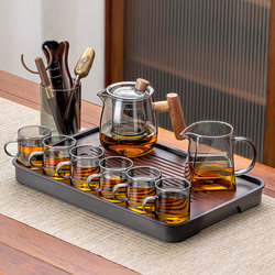 Glass Tea Set 2025 New Model for Home Use, Personal High-End Office Reception Tea Pot, Kung Fu Tea Cups, Tea Tray