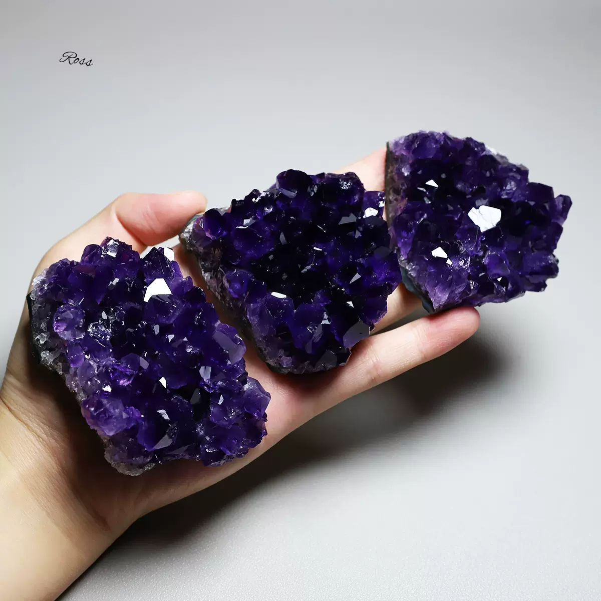 天然A+级乌拉圭紫水晶簇浓郁紫晶摆件原石原矿科普认知手链搁置