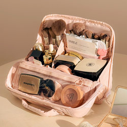 Standing Makeup Bag, Large Capacity, Portable, Multifunctional, Partitioned Storage Bag for Travel, Makeup Pouch, Toiletry Bag