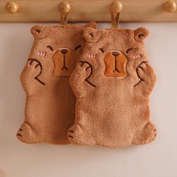 Kapibara Hanging Hand Towel New Style Kitchen Thickened Bathroom Cartoon Absorbent Towel Quick-Drying Cute