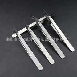 New direct-selling anti-scratch plastic replaceable head electrostatic stainless steel tweezers chip pointed round mouth elbow flat mouth Nie