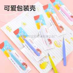 New direct selling pointed hand account tweezers stainless steel color 1cm DIY elbow clip hand tools Guka tweezers