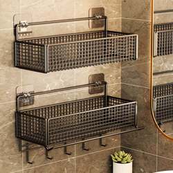 Bathroom Shelf, No-Drill Wall-Mounted Bathroom Rack, Shower Room Toilet Washbasin Storage Rack