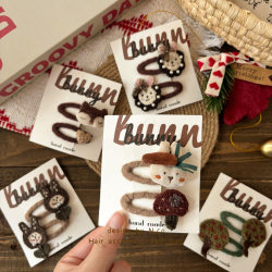 Forest-Themed Cartoon Children's Hair Clips, Little Tree Squirrel Side Clips for Girls, Sweet and Versatile Bunny Hair Clips, Hair Accessories