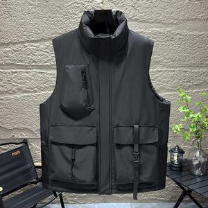 
Fashion brand workwear cotton vest men's autumn and winter loose plus large size stand collar vest vest thickened warm down cotton clothing