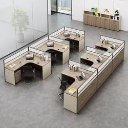 Staff Desk and Chair Set, Simple Modern Office Desk, 6-Person Partition, Employee Screen Booth Office Desk