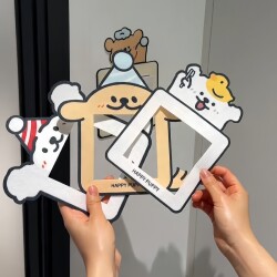 Cartoon Cute Puppy Switch Sticker Decorative Self-Adhesive Home Socket Protection Sticker Panel Cover-Up Beautification Decorative Frame