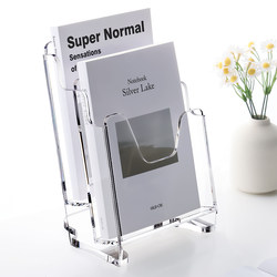 Enovo Desktop A4 Book and Newspaper Rack Exhibition Hall Business Document Storage Rack Reading Rack Multi-Layer Large Capacity Transparent Organizer Thickened Acrylic Simple Creative Book Folding Storage Rack