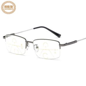 
Memory frame reading glasses for men, far and near dual-use anti-blue light dual-light smart auto-zoom progressive multi-focus glasses for women
