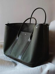 Pu Canvas Large-Capacity Tote Garden Bag for Women 2025 New High-End Commuter Handbag Shoulder Crossbody Bag