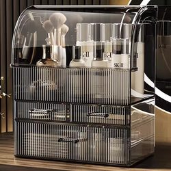 German Genius Cosmetics Storage Box Desktop Dust-Proof High-End Dressing Table Skin Care Product Large-Capacity Storage Rack