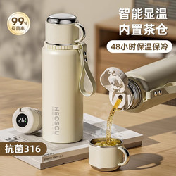 German Genius316 Thermos Cup Large Capacity Tea and Water Separation Tea Brewing Cup Large Thermos Flask Cold Cup for Men and Women