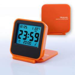 Mini Flip-Top Travel Digital Clock Thermometer Clock Foldable Silent Stylish Portable Night Light Lcd Alarm Clock