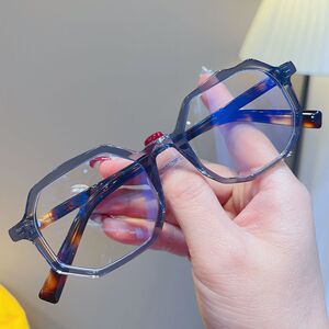 
Jiandan versatile personality ultra-light glasses frame for men and women retro fashion plate L material polygon anti-blue light myopia change