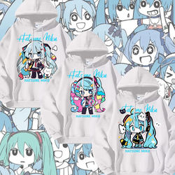 Nasa Hatsune Miku Hooded Sweatshirt Men's Autumn and Winter Jacket Anime Merchandise Miku Plush Muse Fleece Clothing