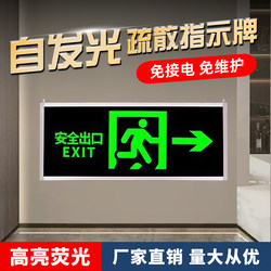Self-Luminous Safety Exit Signs, Luminous Signs for Escape Routes, Fluorescent Fire Escape Indicator Lights, No Need for Electricity