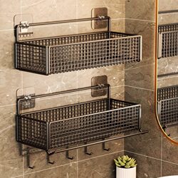 Bathroom Storage Rack, Toilet Shelf, Washroom Organizer, Towel Rack, No-Drill Wall-Mounted Washstand