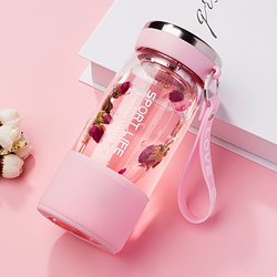 Glass Cup for Girls, Portable, Heat-Resistant, Fresh, Cute, Niche, Simple, Office Worker, Korean Style, Internet Celebrity, Tea Cup
