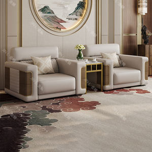 
Office sofa simple VIP business meeting negotiation reception room high-end leather single sofa coffee table combination