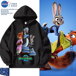 Nasa Zootopia 2 Collaboration Hoodie for Boys - Judy Hopps and Nick Wilde Rabbit-Themed Merchandise, Fleece-Lined Children's Jacket